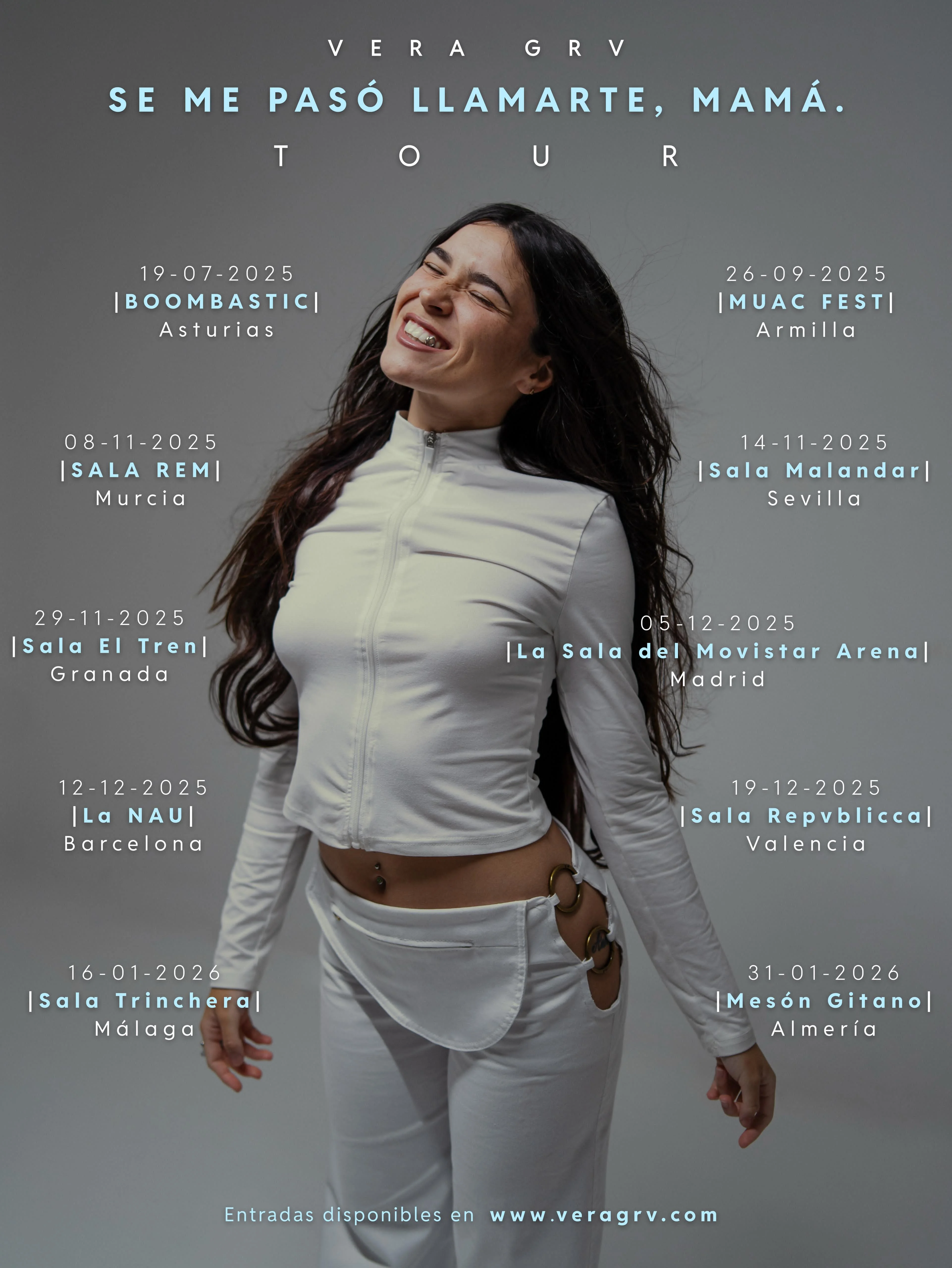 VERA GRV ANUNCIA SU PRIMERA GIRA "SE ME PASÓ LLAMARTE, MAMÁ TOUR"